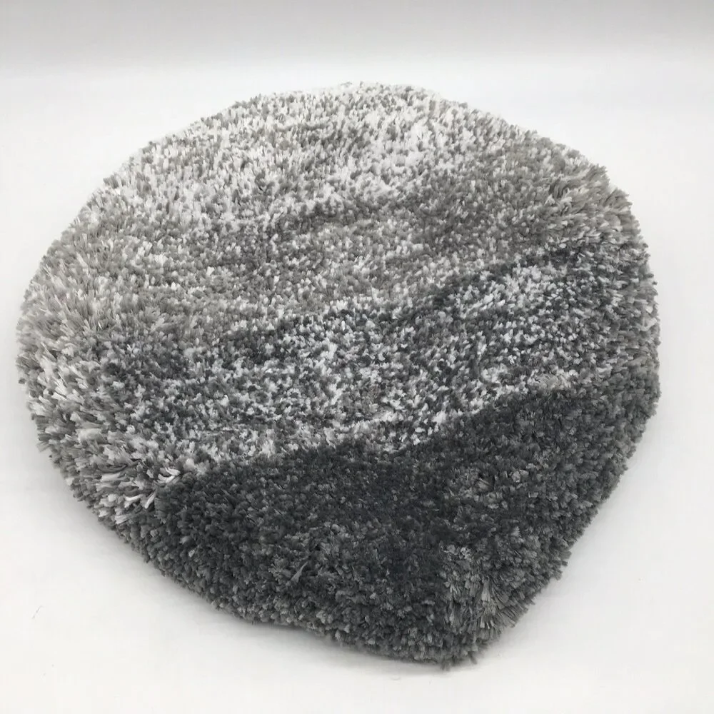 Soft Microfiber Bathroom Toilet Lid Cover Washable Gray Gradient  17.5